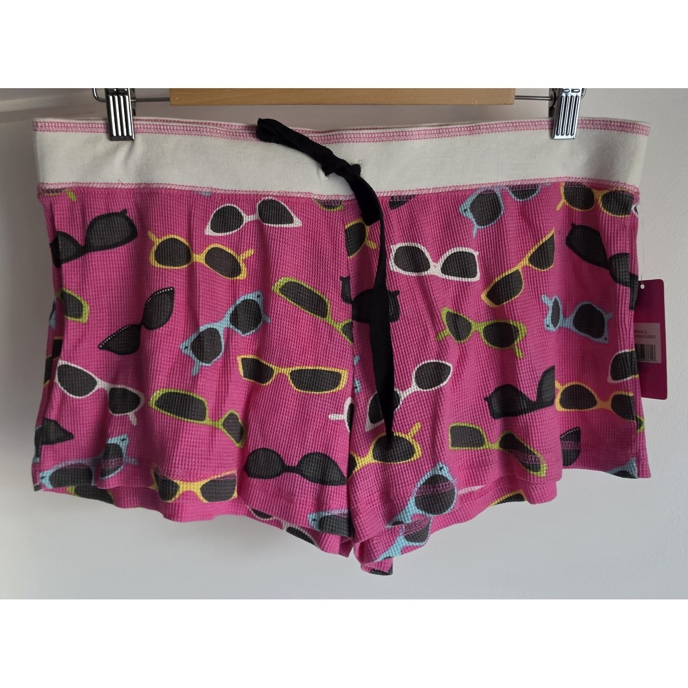 NWT P.J. Salvage Shorts Women L Pink Sunglasses Print Lounge Casual Bottoms